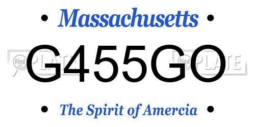 G455GO Massachusetts License Plate