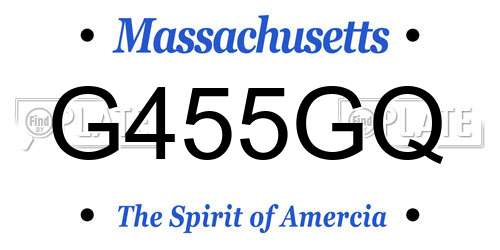 G455GQ Massachusetts License Plate
