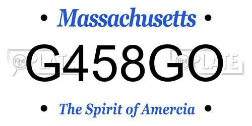 G458GO Massachusetts License Plate