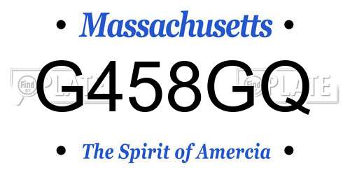 G458GQ Massachusetts License Plate