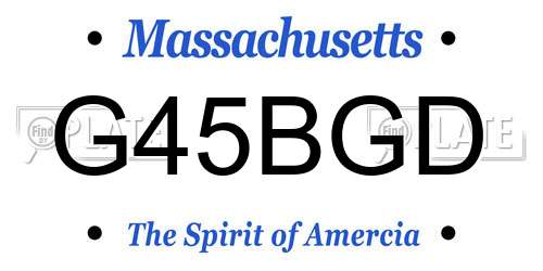 G45BGD Massachusetts License Plate