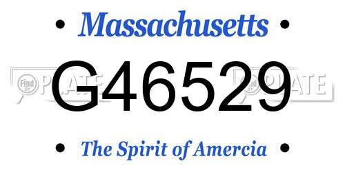 G46529 Massachusetts License Plate