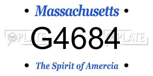 G4684 Massachusetts License Plate