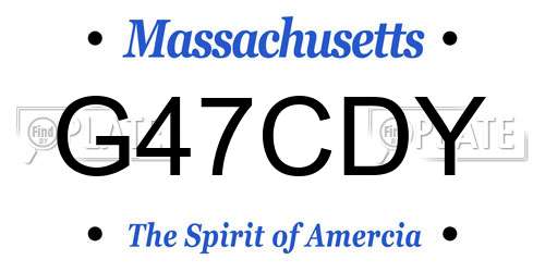 G47CDY Massachusetts License Plate