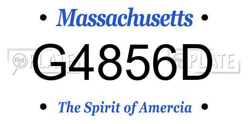 G4856D Massachusetts License Plate