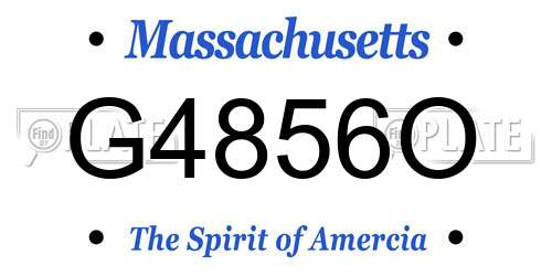 G4856O Massachusetts License Plate