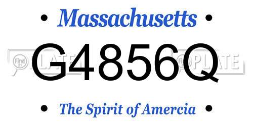 G4856Q Massachusetts License Plate