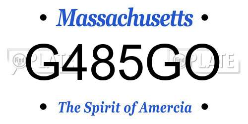 G485GO Massachusetts License Plate