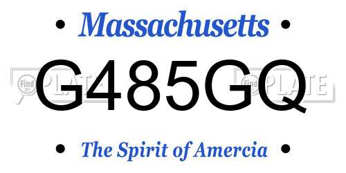 G485GQ Massachusetts License Plate
