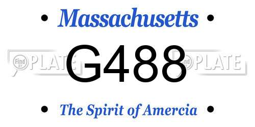 G488 Massachusetts License Plate