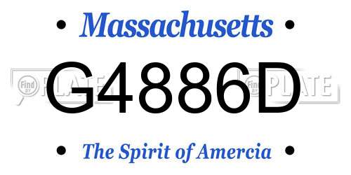 G4886D Massachusetts License Plate