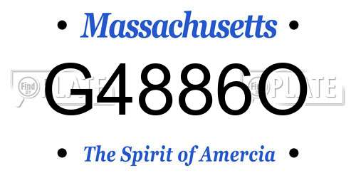 G4886O Massachusetts License Plate