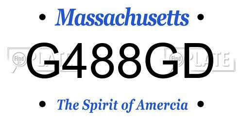 G488GD Massachusetts License Plate