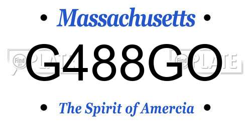 G488GO Massachusetts License Plate