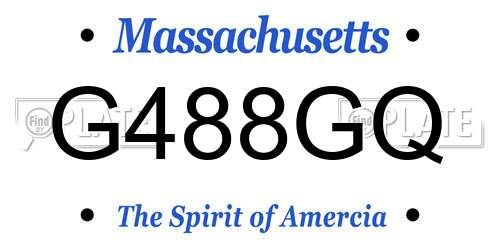 G488GQ Massachusetts License Plate