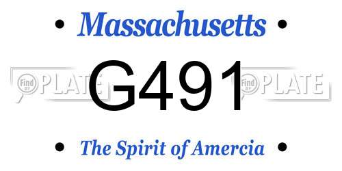 G491 Massachusetts License Plate