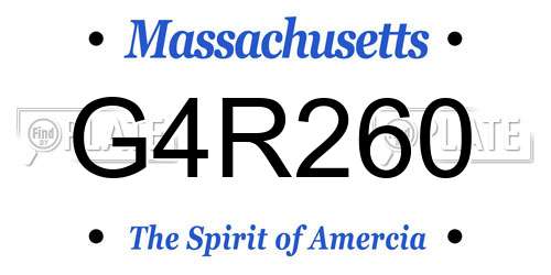 G4R260 Massachusetts License Plate
