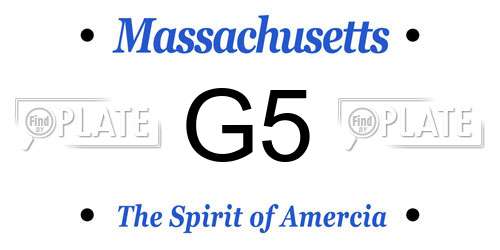 G5 Massachusetts License Plate