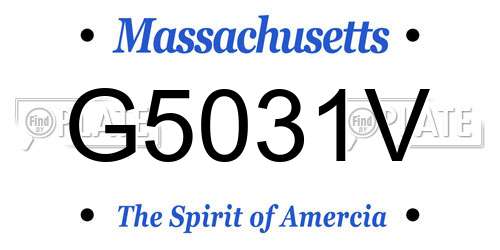 G5031V Massachusetts License Plate