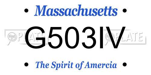 G503IV Massachusetts License Plate
