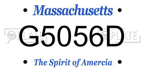 G5056D Massachusetts License Plate