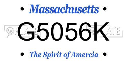 G5056K Massachusetts License Plate