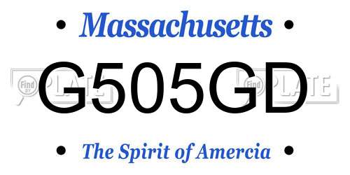 G505GD Massachusetts License Plate