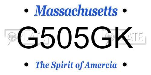 G505GK Massachusetts License Plate