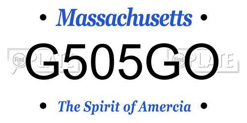 G505GO Massachusetts License Plate