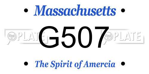 G507 Massachusetts License Plate