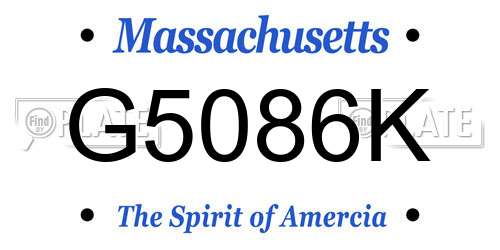 G5086K Massachusetts License Plate