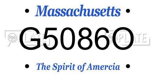 G5086O Massachusetts License Plate
