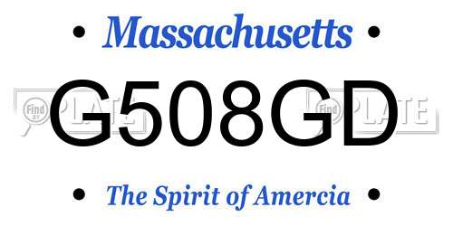 G508GD Massachusetts License Plate