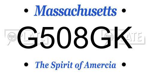 G508GK Massachusetts License Plate