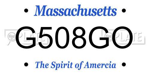 G508GO Massachusetts License Plate