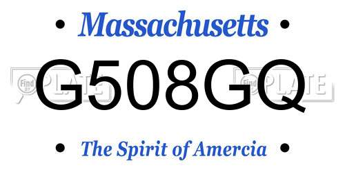 G508GQ Massachusetts License Plate
