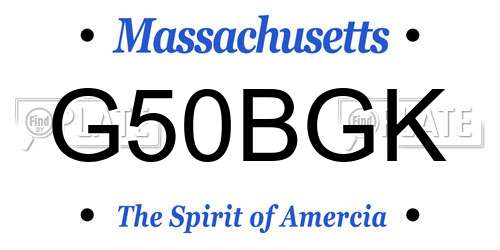 G50BGK Massachusetts License Plate