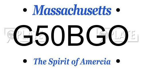 G50BGO Massachusetts License Plate