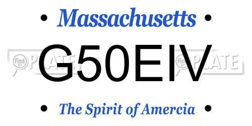 G50EIV Massachusetts License Plate