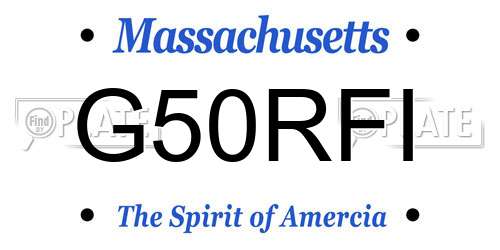 G50RFI Massachusetts License Plate