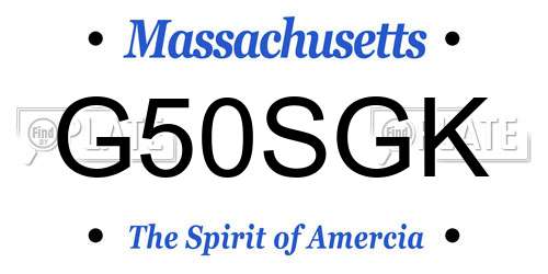 G50SGK Massachusetts License Plate