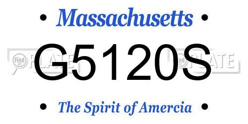 G5120S Massachusetts License Plate