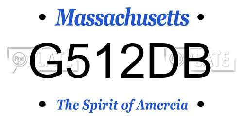 G512DB Massachusetts License Plate
