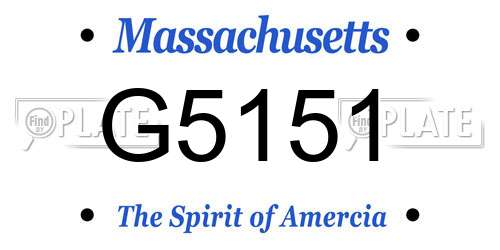 G5151 Massachusetts License Plate