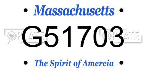 G51703 Massachusetts License Plate
