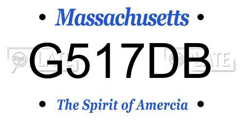G517DB Massachusetts License Plate