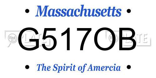 G517OB Massachusetts License Plate