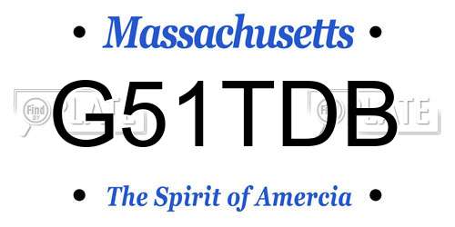 G51TDB Massachusetts License Plate