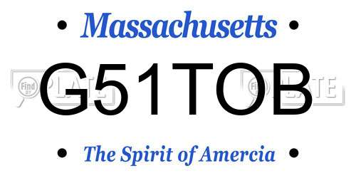 G51TOB Massachusetts License Plate