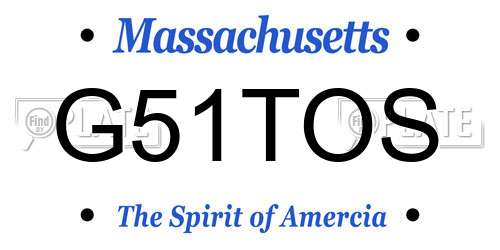 G51TOS Massachusetts License Plate